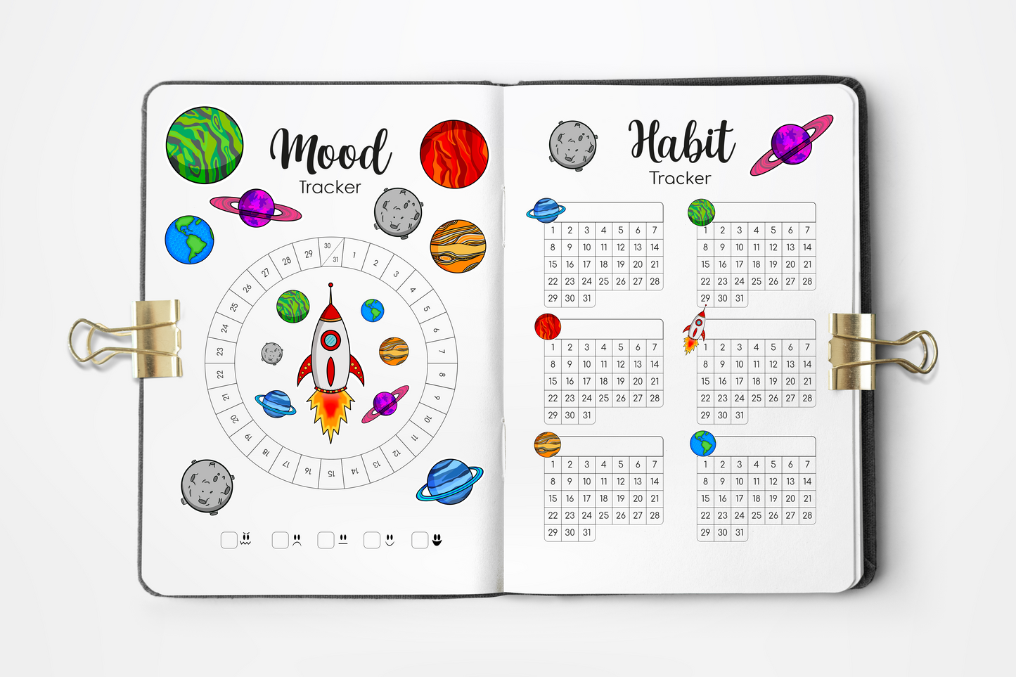 Agenda Personalizable Diseño Bullet Journal - Negro Pez Koi