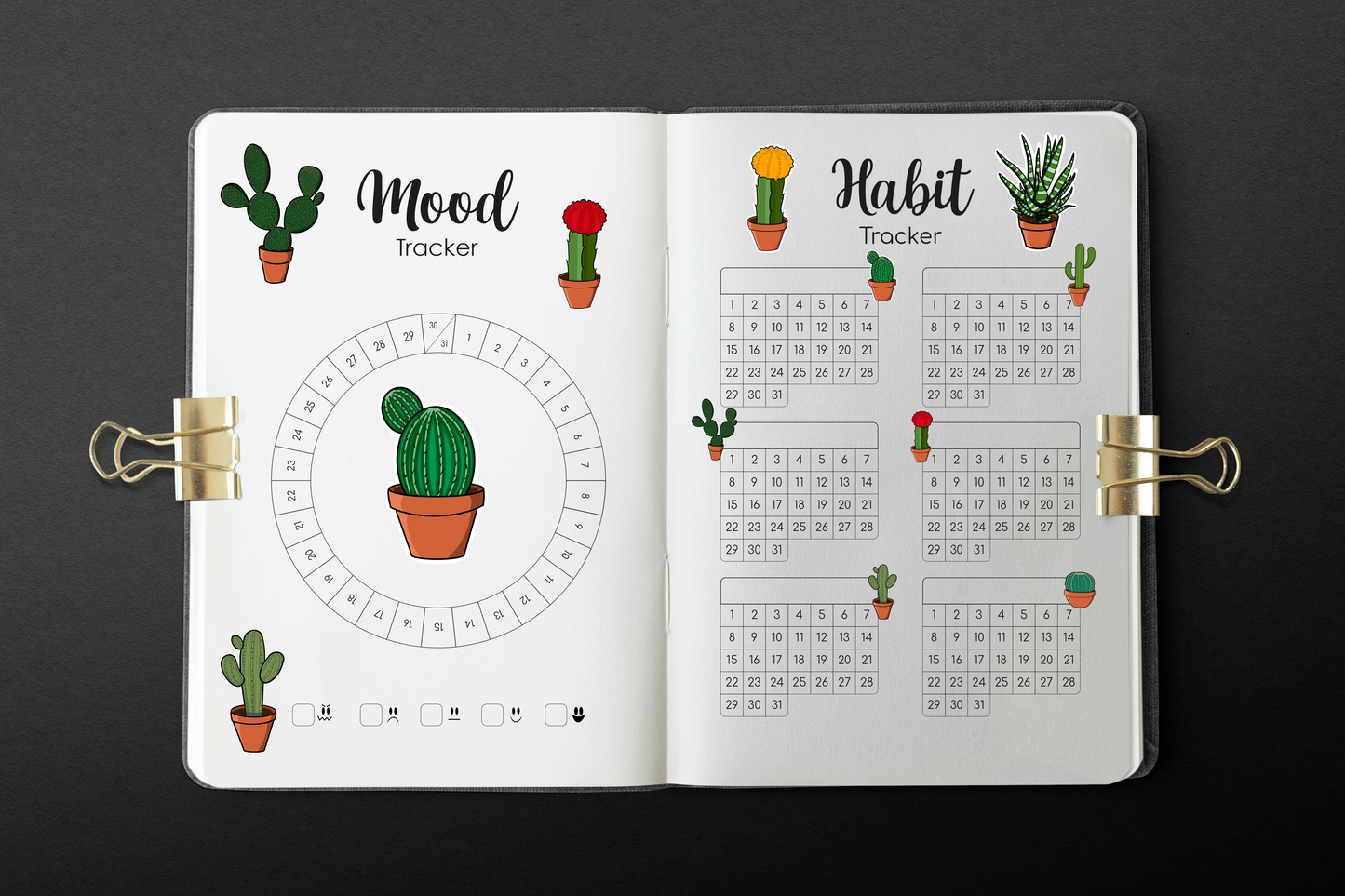 Agenda Personalizable Diseño Bullet Journal - Azul, Girasoles