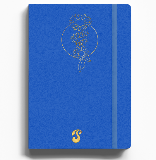 Agenda Personalizable Diseño Bullet Journal - Azul, Girasoles