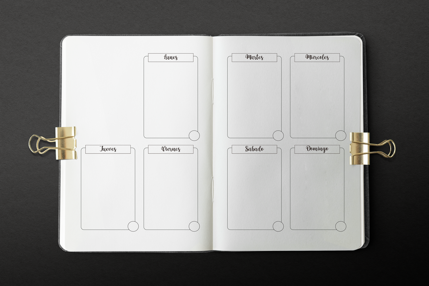 Agenda Personalizable Diseño Bullet Journal - Negro Pez Koi